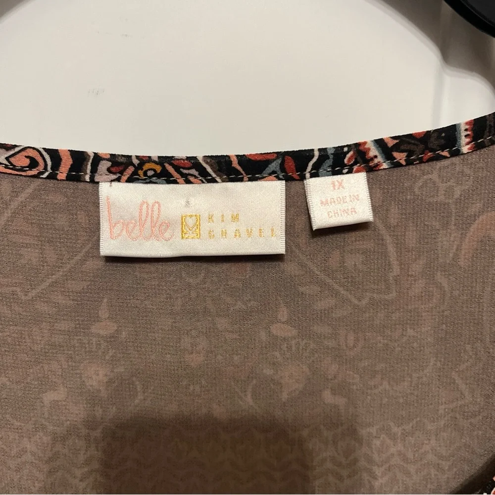 Belle by Kim Gravel Paisley Blouse in Multicolor NWOT - Picture 3 of 16